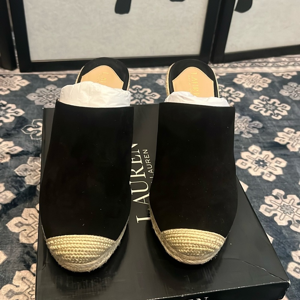 Gently used Black Wedge Shoes